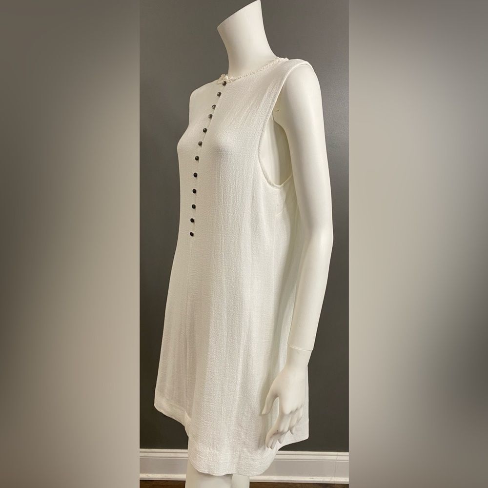 NWT $118 Free People Ivory Button-Front Mini Dress Size Large - Picture 4 of 11